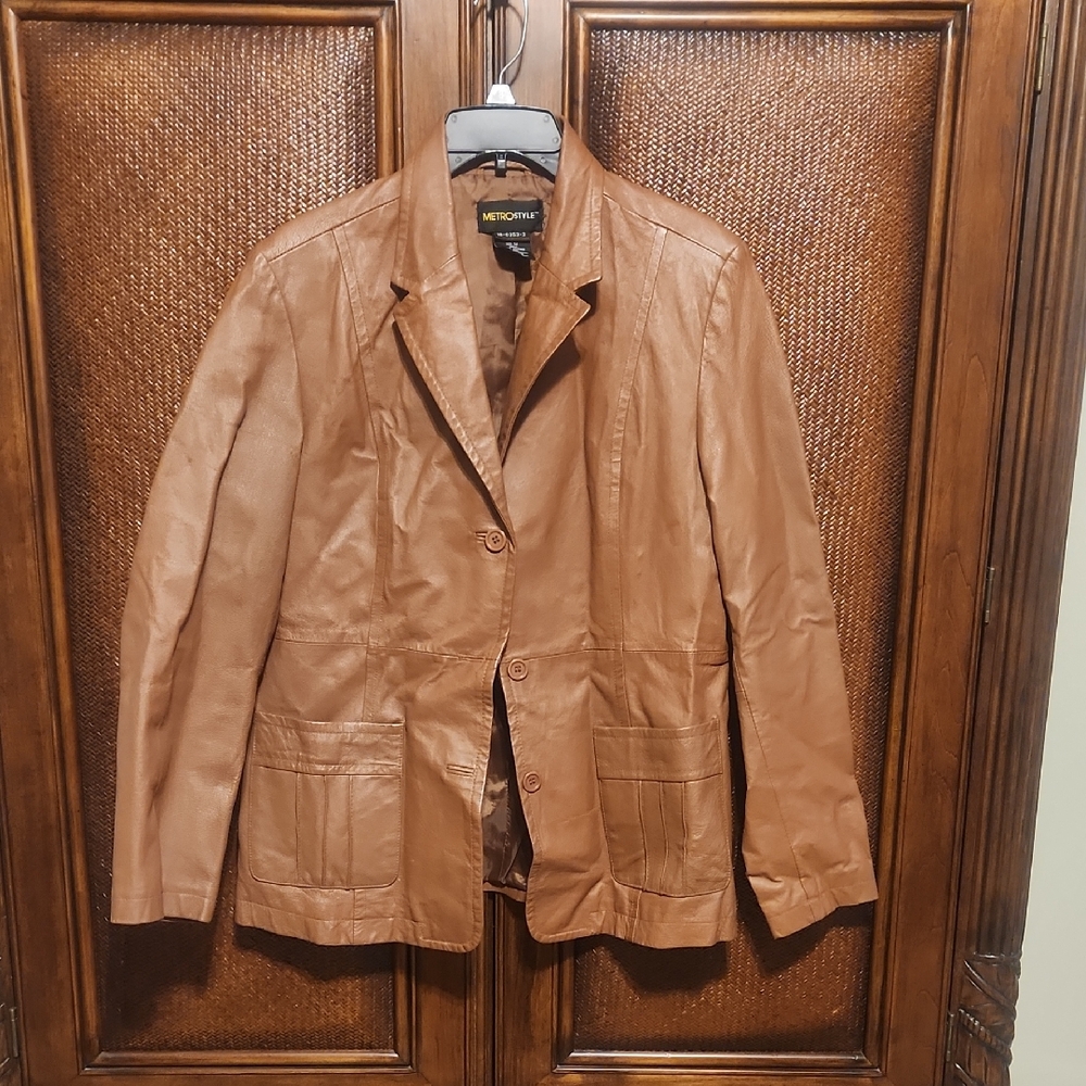 Metrostyle Tan Blazer Jacket Classic Cut